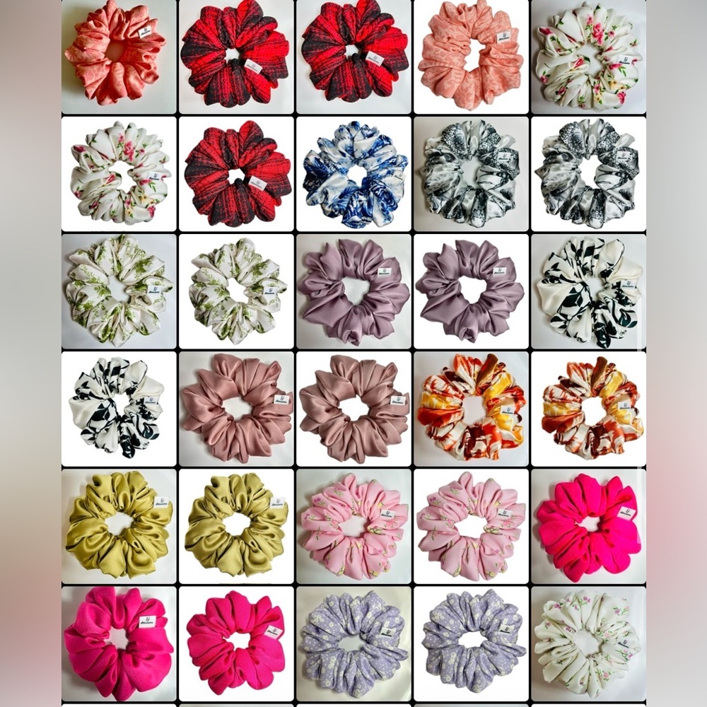 Bundle of 5 large Handmade Scrunchie